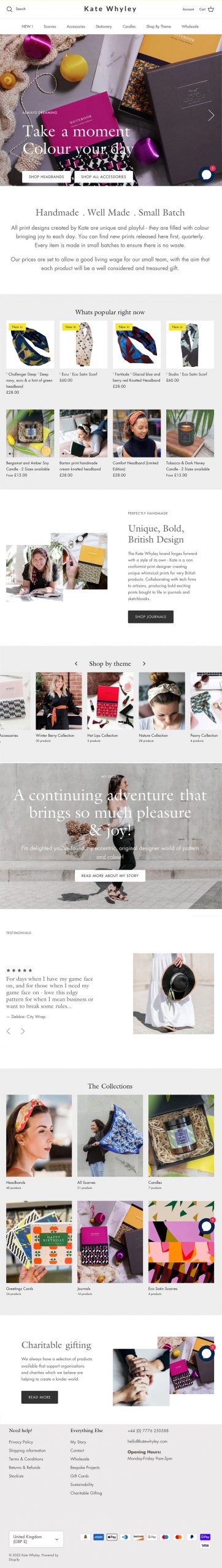 Shopify Refresh of Kate Whyley Symmetry 2.0 store theme