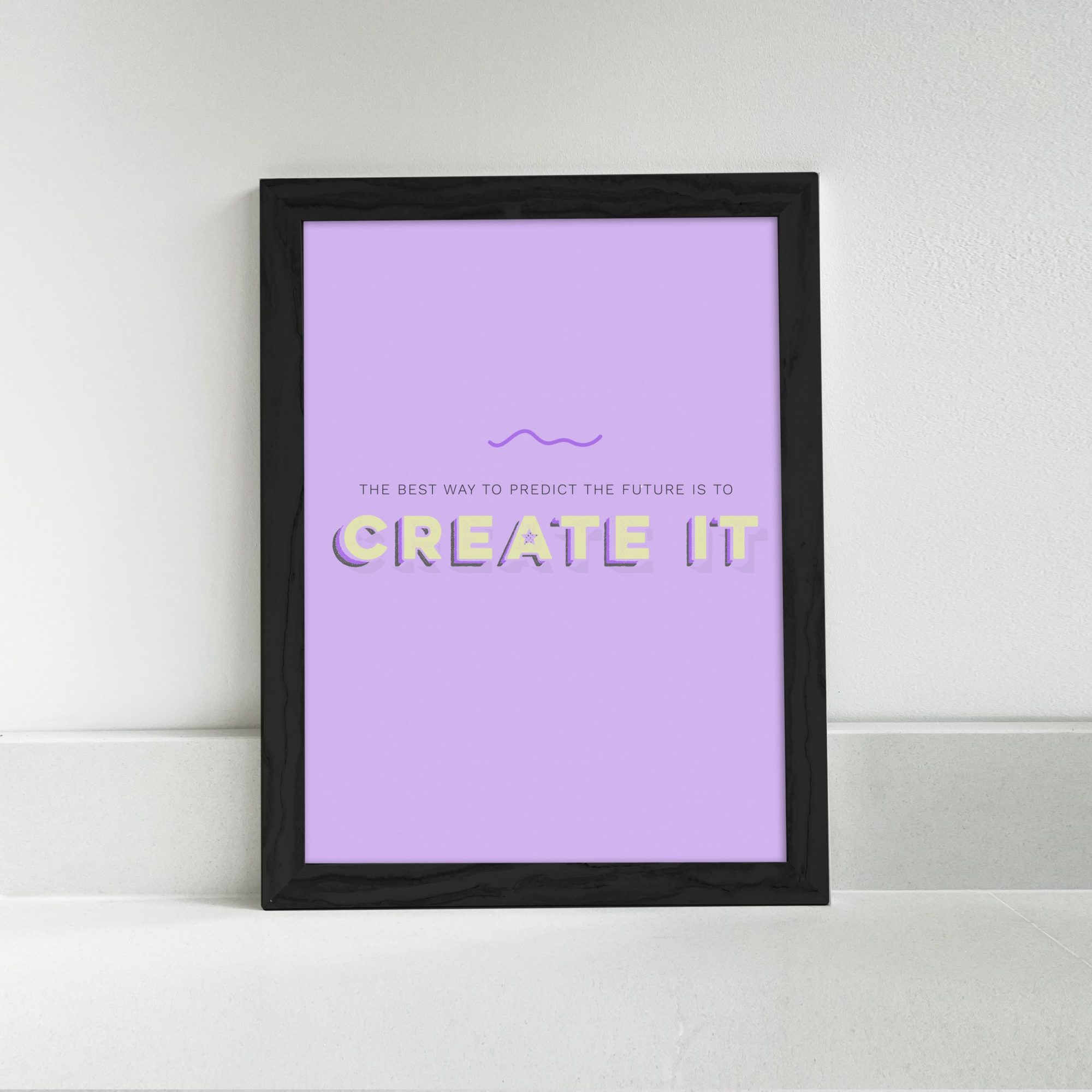 Powerful business quotes: The best way to predict the future is to create it - purple